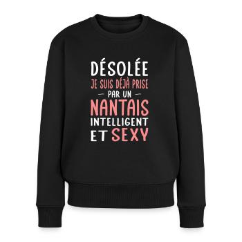 Désolée déjà prise par un Nantais sexy - Pull Premium bio Femme - noir - Devant - Julia (174cm)