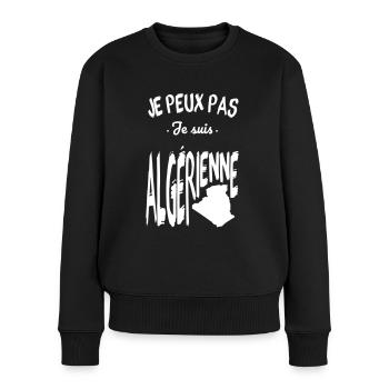 Je peux pas je suis Algérienne - Pull Premium bio Femme - noir - Devant - Julia (174cm)