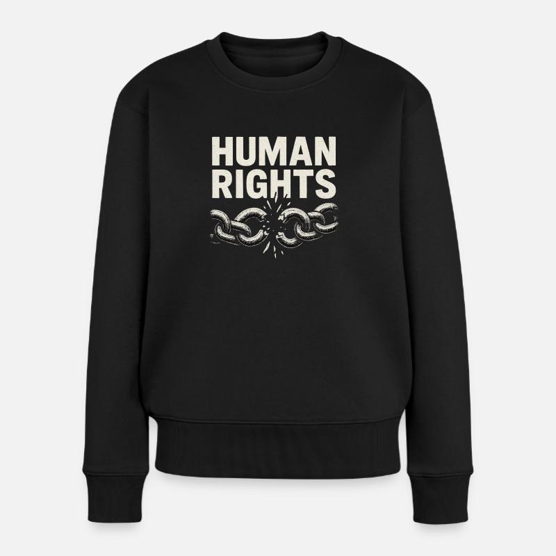 Human Rights - Frauen Premium Bio Pullover - Schwarz