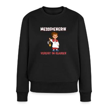 Messdienerin Im Glauben Vereint - Frauen Premium Bio Pullover - Schwarz - Vorne - Julia (174cm)