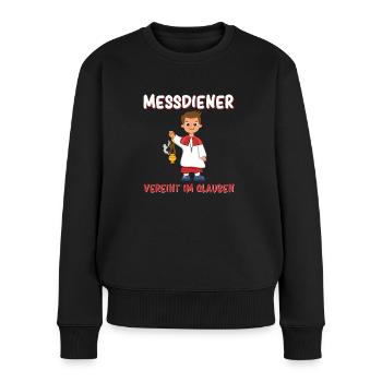 Messdiener Im Glauben Vereint - Frauen Premium Bio Pullover - Schwarz - Vorne - Julia (174cm)