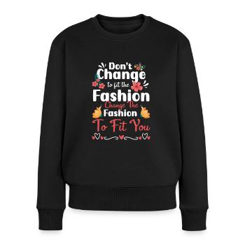 Mode Individuell Modequeen Trendsetter - Frauen Premium Bio Pullover - Schwarz - Vorne - Julia (174cm)
