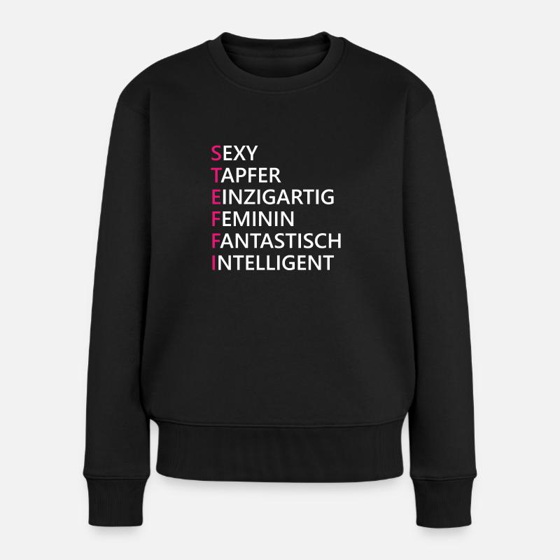 Steffi Name Geschenk - Frauen Premium Bio Pullover - Schwarz