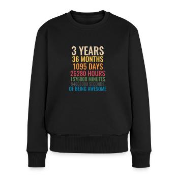 3. Geburtstag - 3 Jahre alt - Ich bin 3 - Frauen Premium Bio Pullover - Schwarz - Vorne - Julia (174cm)