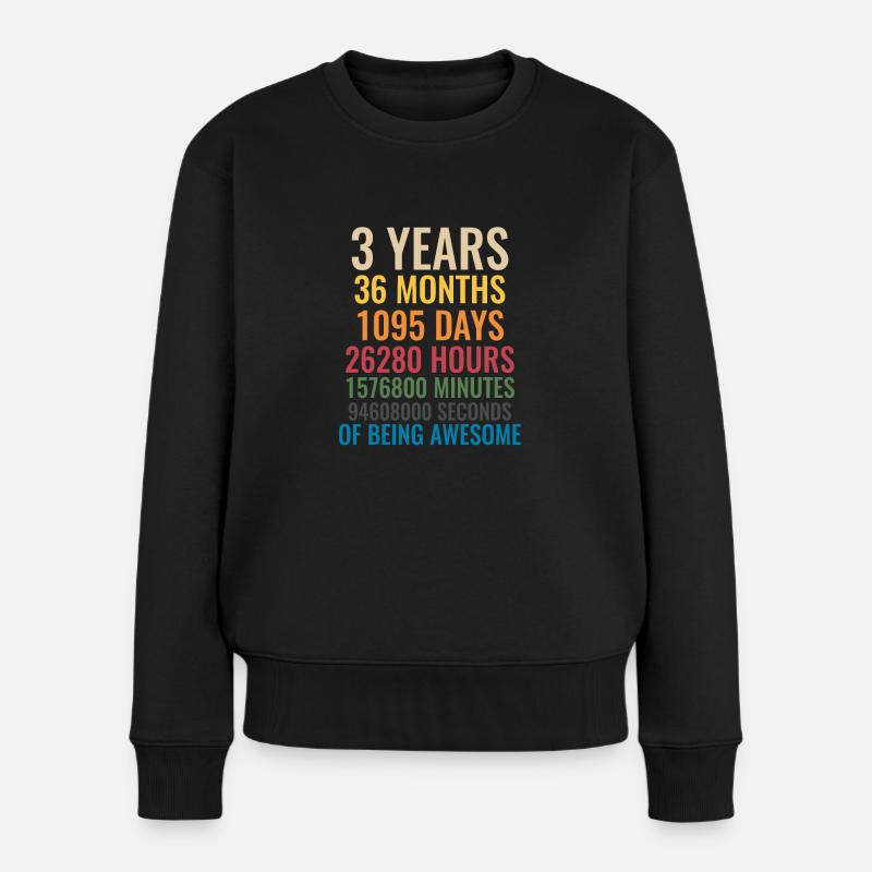 3. Geburtstag - 3 Jahre alt - Ich bin 3 - Frauen Premium Bio Pullover - Schwarz