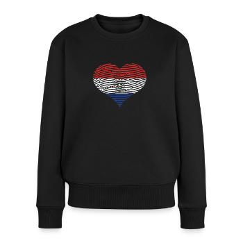 Paraguay Heart Flag Flag Amérique latine Voyage - Pull Premium bio Femme - noir - Devant - Julia (174cm)