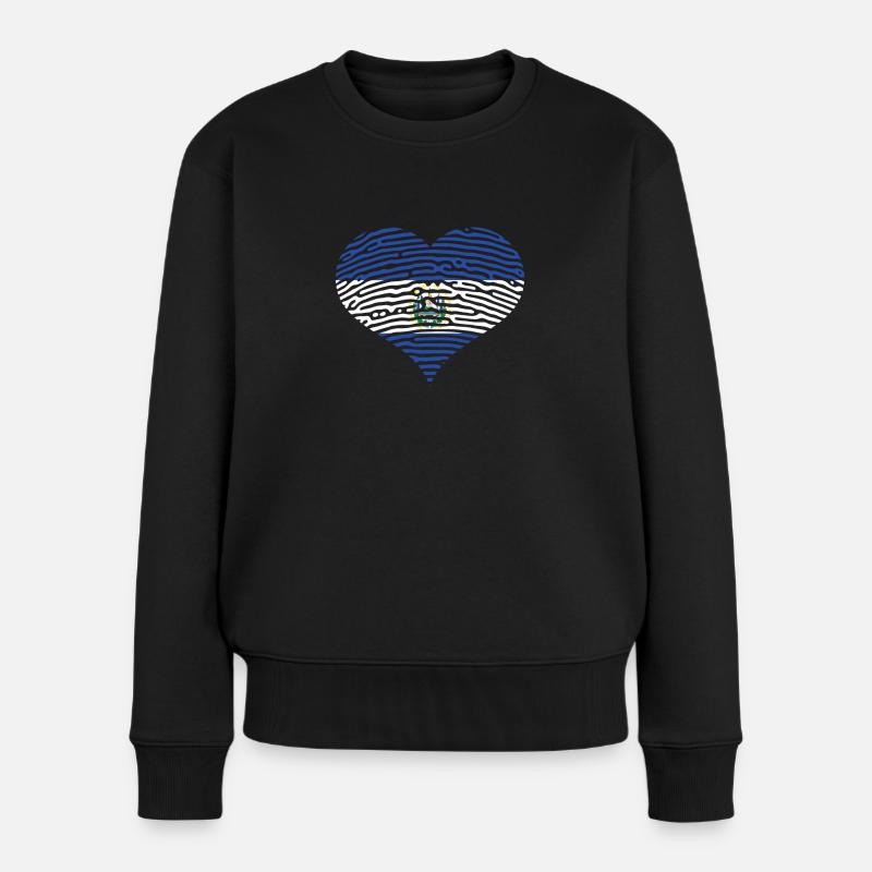 El Salvador Bitcoin Herz Land Urlaub - Frauen Premium Bio Pullover - Schwarz
