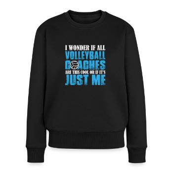 Entraîneur de volleyball - Pull Premium bio Femme - noir - Devant - Julia (174cm)