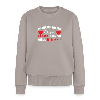 Don de sang Don de sang Donneur de sang Maman fille - Pull Premium bio Femme - taupe - Devant - Julia (174cm)
