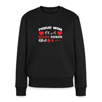 Blutspende Blutspenden Blutspender Mama Tochter - Frauen Premium Bio Pullover - Schwarz - Vorne - Julia (174cm)