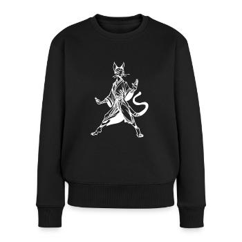 Tabaxi Monk RPG-Spiel - Frauen Premium Bio Pullover - Schwarz - Vorne - Julia (174cm)