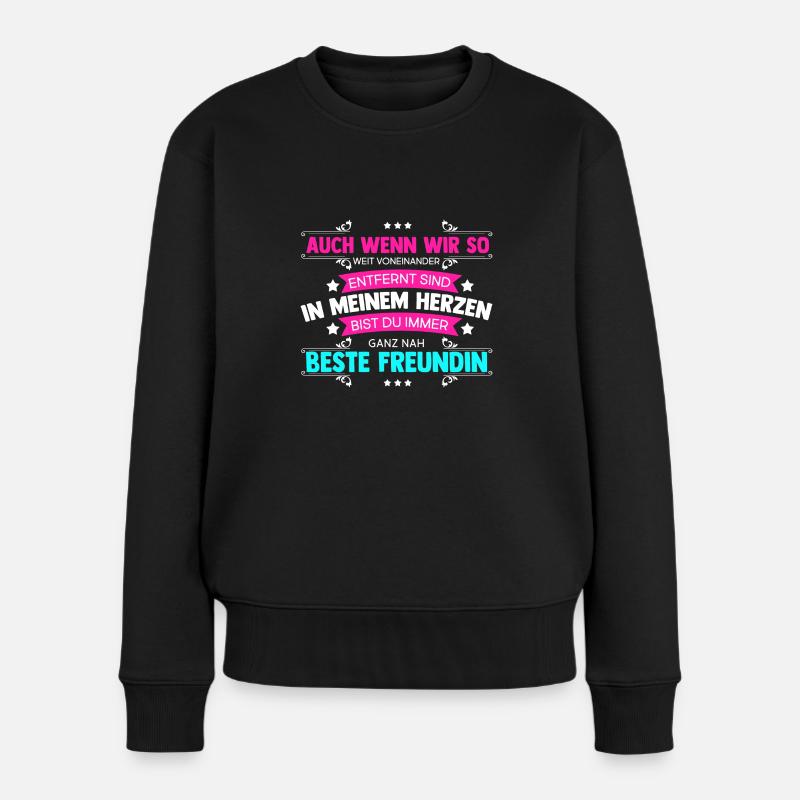 Best Friend Motiv - Frauen Premium Bio Pullover - Schwarz