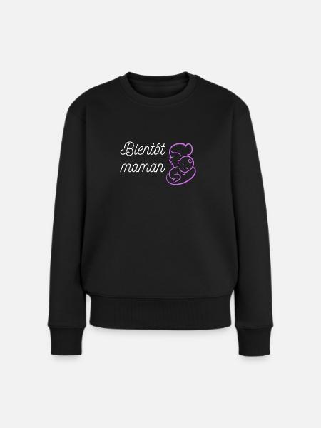 bientôt maman bébé - Pull Premium bio Femme - noir