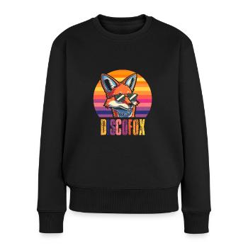 Retro Fuchs Tanzturnier Discofox Style - Frauen Premium Bio Pullover - Schwarz - Vorne - Julia (174cm)