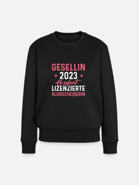 Gesellin 2023 Ausbildung bestanden Gesellenprüfung - Frauen Premium Bio Pullover - Schwarz