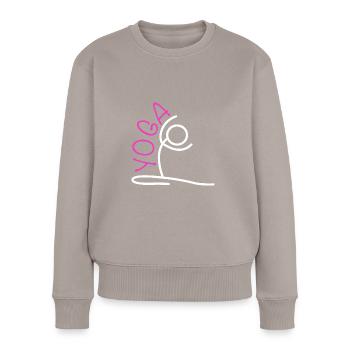 Tenue de yoga - Pull Premium bio Femme - taupe - Devant - Julia (174cm)
