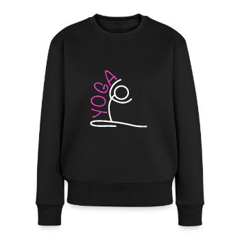 Tenue de yoga - Pull Premium bio Femme - noir - Devant - Julia (174cm)
