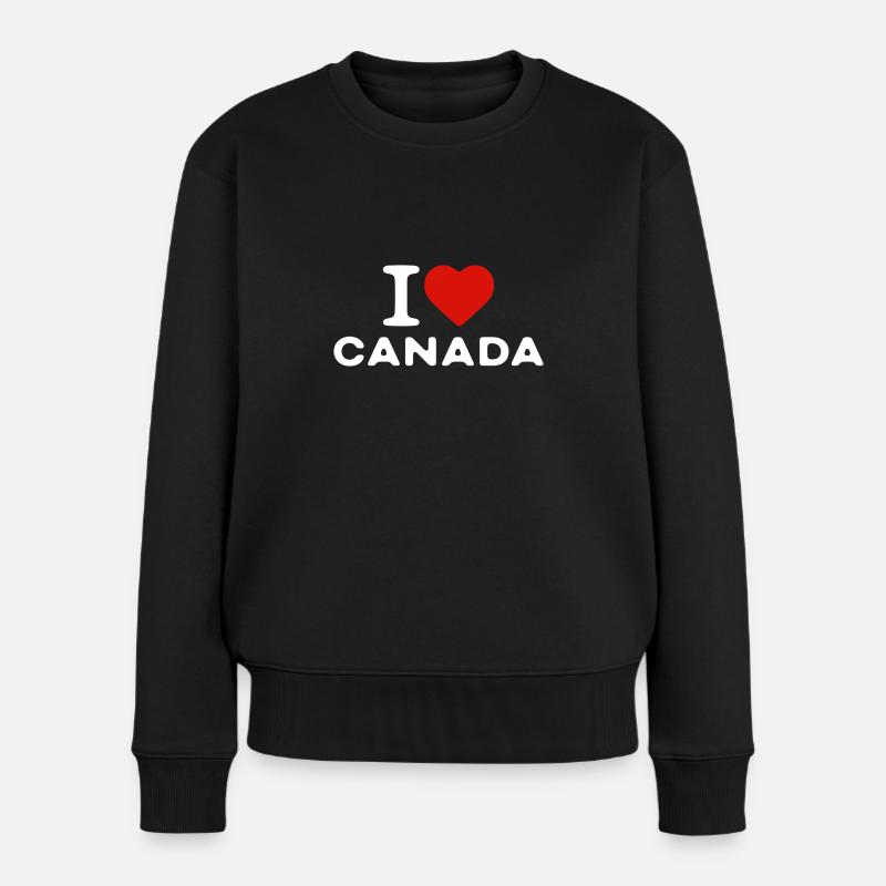 J’aime le Canada Canada Dicton du cœur - Pull Premium bio Femme - noir