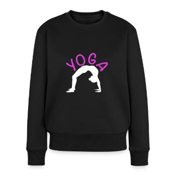 Exercice de yoga pour une séance d’entraînement - Pull Premium bio Femme - noir - Devant - Julia (174cm)