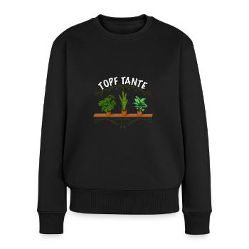 Topf Tante Gärtner Frauen Garten - Frauen Premium Bio Pullover - Schwarz - Vorne - Julia (174cm)