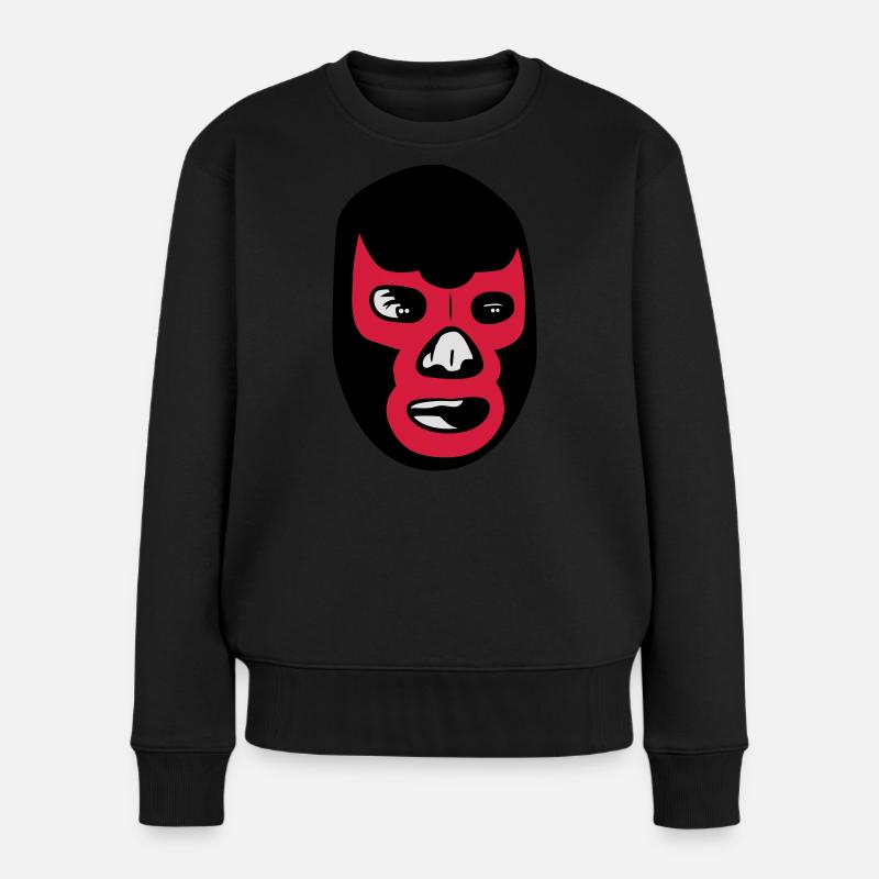 mexican wrestling mask lucha libre - Frauen Premium Bio Pullover - Schwarz