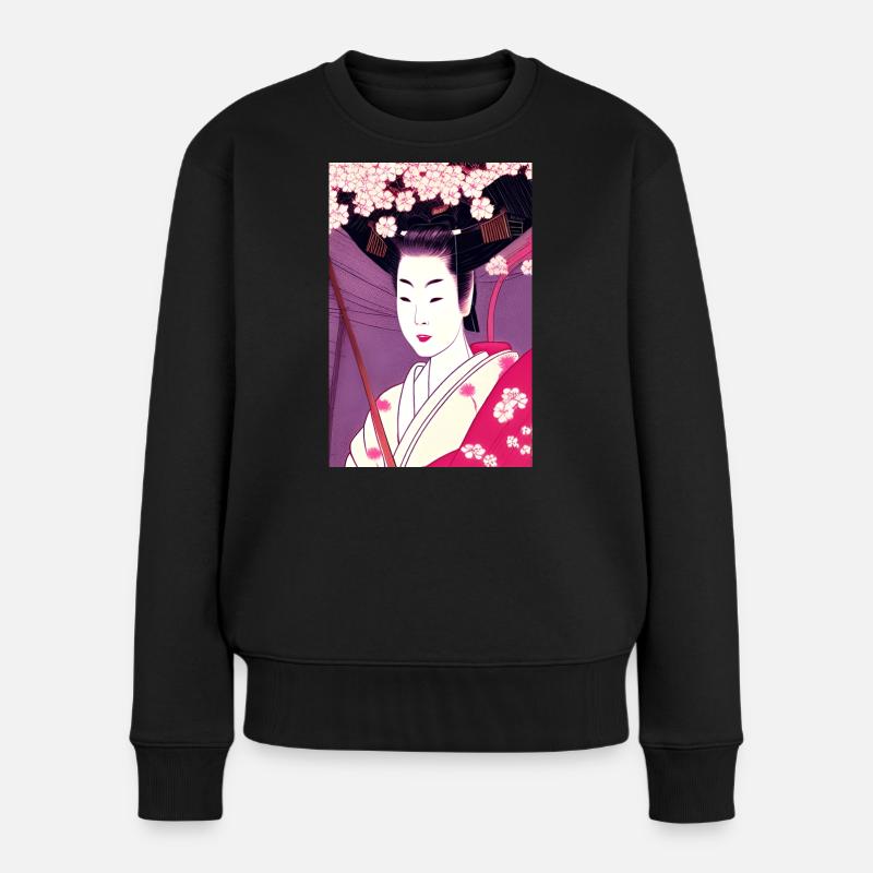 Geisha 4 - Frauen Premium Bio Pullover - Schwarz