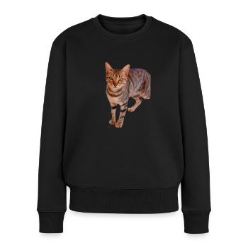 Cat Kitten - Women's Premium Organic Jumper - black - Front - Julia (174cm)