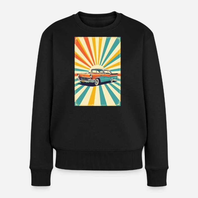 Retro Cruiser - Frauen Premium Bio Pullover - Schwarz