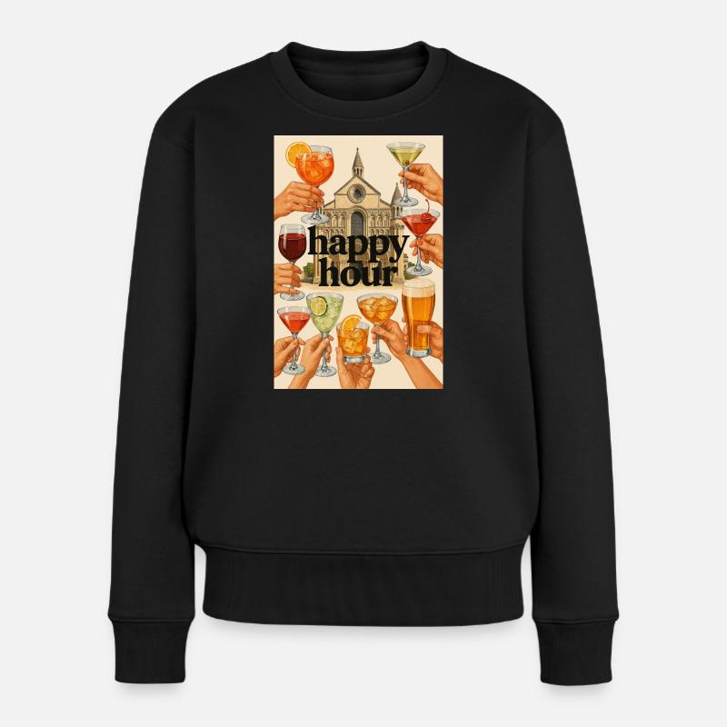 Happy_Hour_Collage - Women's Premium Organic Jumper - black