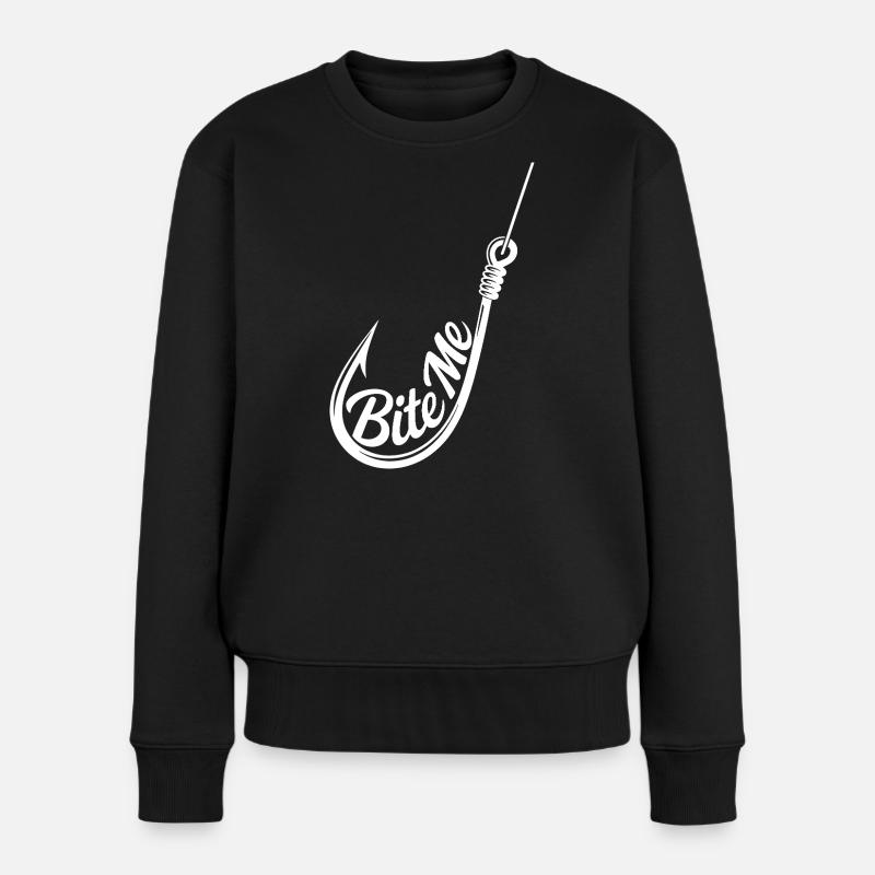 Bite Me Hook Silhouette Tee - Frauen Premium Bio Pullover - Schwarz
