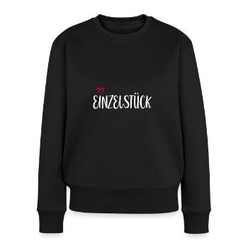 Einzelstück - Frauen Premium Bio Pullover - Schwarz - Vorne - Julia (174cm)
