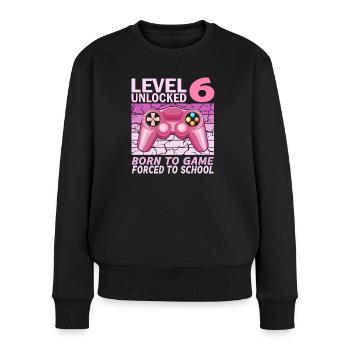 6. Geburtstag Gamer Videospiele - Frauen Premium Bio Pullover - Schwarz - Vorne - Julia (174cm)