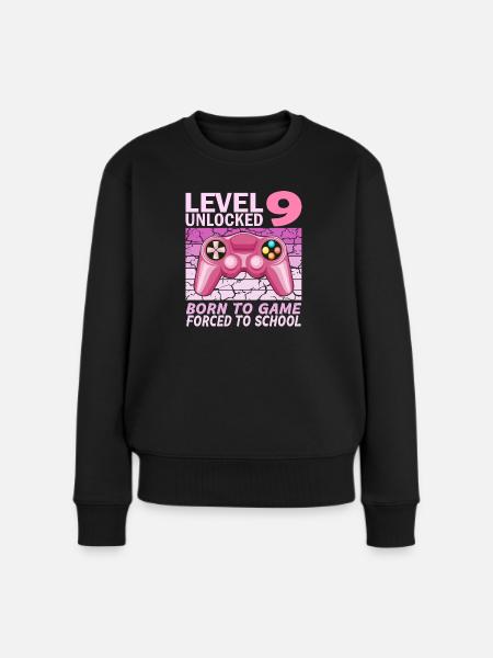 9. Geburtstag Gamer Videospiele - Frauen Premium Bio Pullover - Schwarz