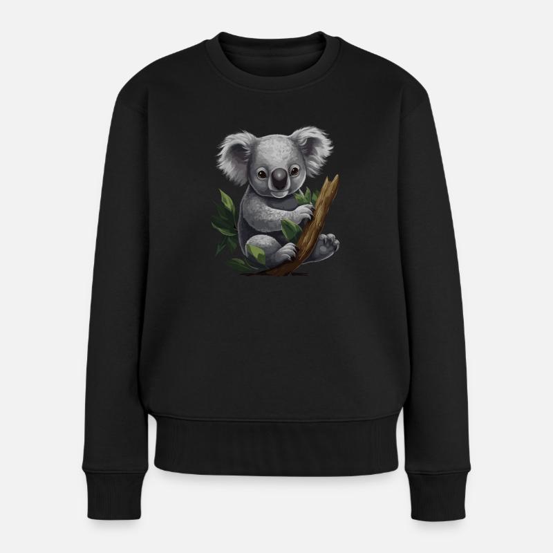 Koala Niedlicher Koalabär - Frauen Premium Bio Pullover - Schwarz