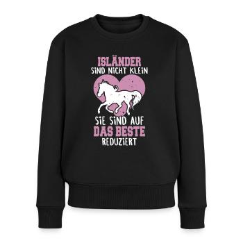 Les Islandais ne sont pas petits chevaux Sort - Pull Premium bio Femme - noir - Devant - Julia (174cm)