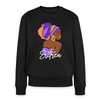 Eritrea Eritreische Flagge Asmara Black Heritage - Frauen Premium Bio Pullover - Schwarz - Vorne - Julia (174cm)