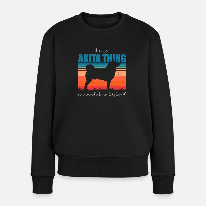 Akita - Frauen Premium Bio Pullover - Schwarz