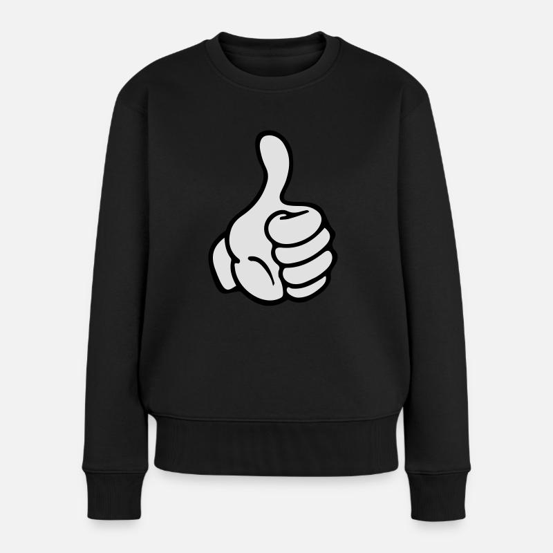 hand comic - Frauen Premium Bio Pullover - Schwarz