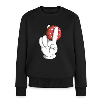 Salami oft 2 Finger - Frauen Premium Bio Pullover - Schwarz - Vorne - Julia (174cm)