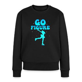 Double Axel Dare : Allez comprendre - Pull Premium bio Femme - noir - Devant - Julia (174cm)