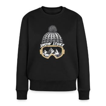 Snow Stoke - Frauen Premium Bio Pullover - Schwarz - Vorne - Julia (174cm)