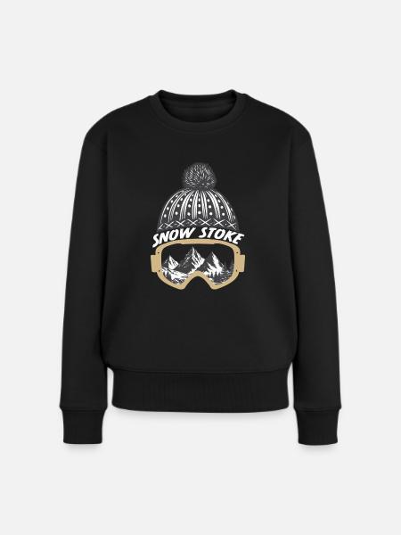 Snow Stoke - Frauen Premium Bio Pullover - Schwarz