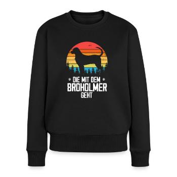Broholmer - Frauen Premium Bio Pullover - Schwarz - Vorne - Julia (174cm)