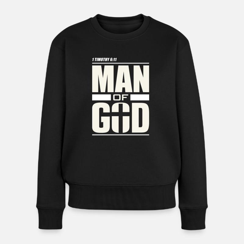 Mann Gottes - Christliche Kleidung - Frauen Premium Bio Pullover - Schwarz