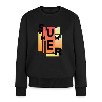 Summer - Frauen Premium Bio Pullover - Schwarz - Vorne - Julia (174cm)