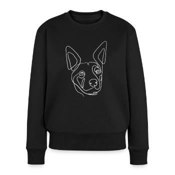 Hippie - Frauen Premium Bio Pullover - Schwarz - Vorne - Julia (174cm)