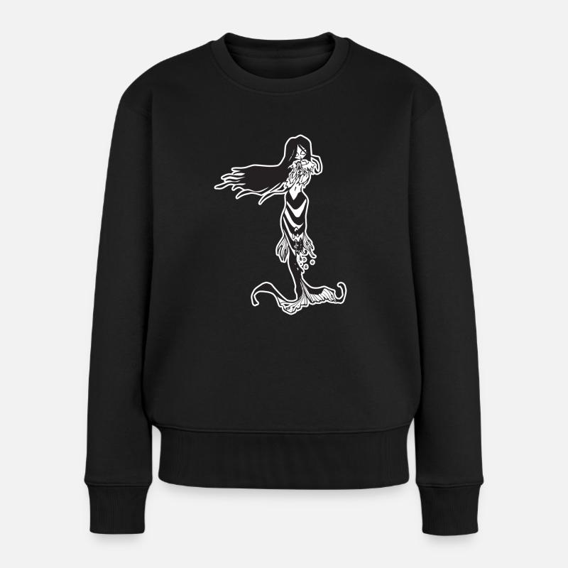 Gothic Meerjungfrau - Frauen Premium Bio Pullover - Schwarz