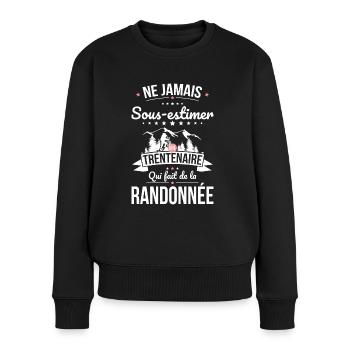 Sous-estimer trentenaire qui fait de la randonnée - Pull Premium bio Femme - noir - Devant - Julia (174cm)