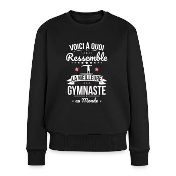 Voici à quoi ressemble la meilleure gymnaste - Pull Premium bio Femme - noir - Devant - Julia (174cm)