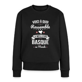 Voici à quoi ressemble la meilleure Basque - Pull Premium bio Femme - noir - Devant - Julia (174cm)